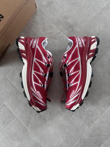 Salomon XT6 red lava falls white silver strawberry